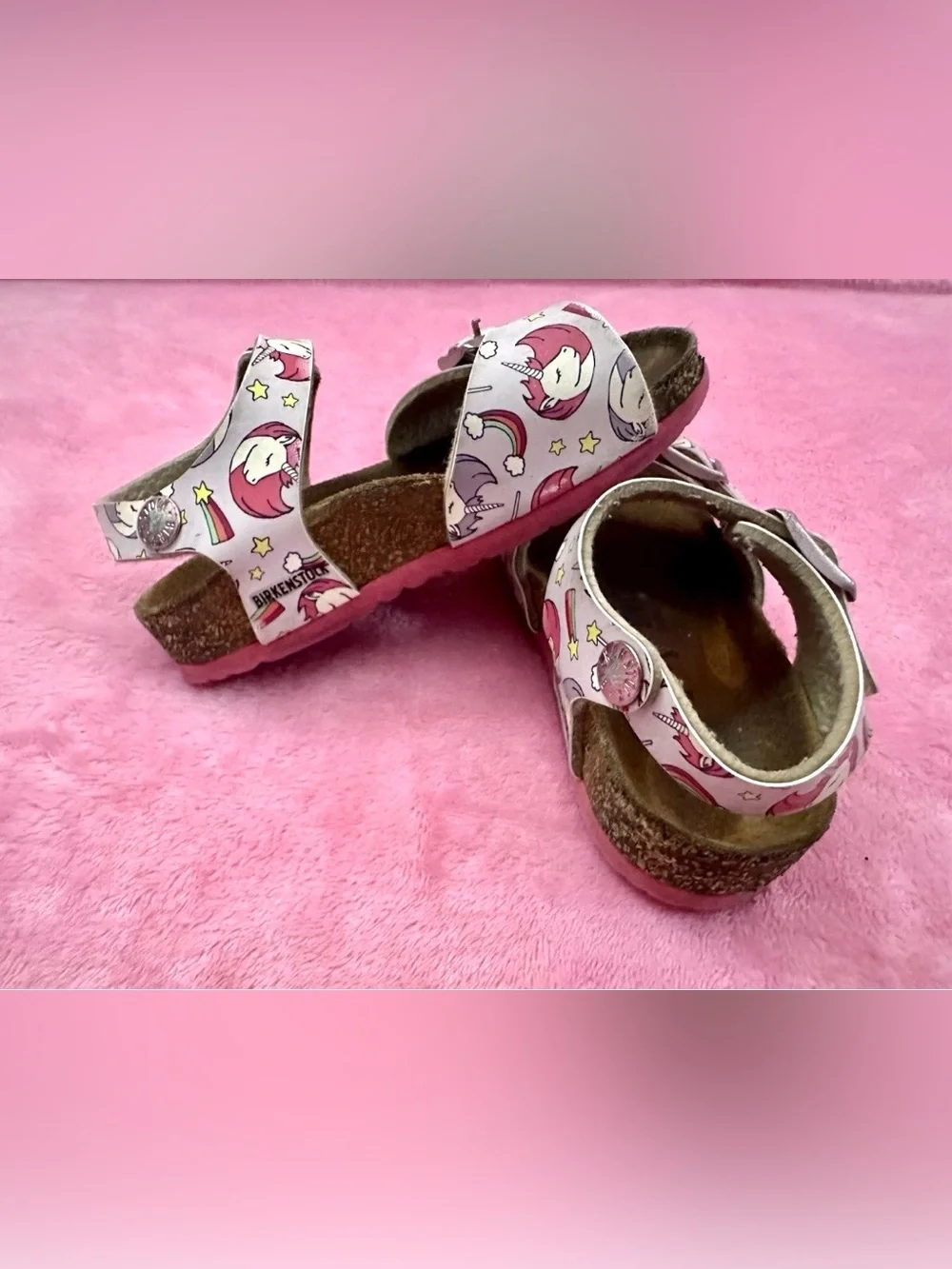 BIRKENSTOCK Girls Leather Sandals Size US 6-6.5, EU 24 (15 cm) Light Purple